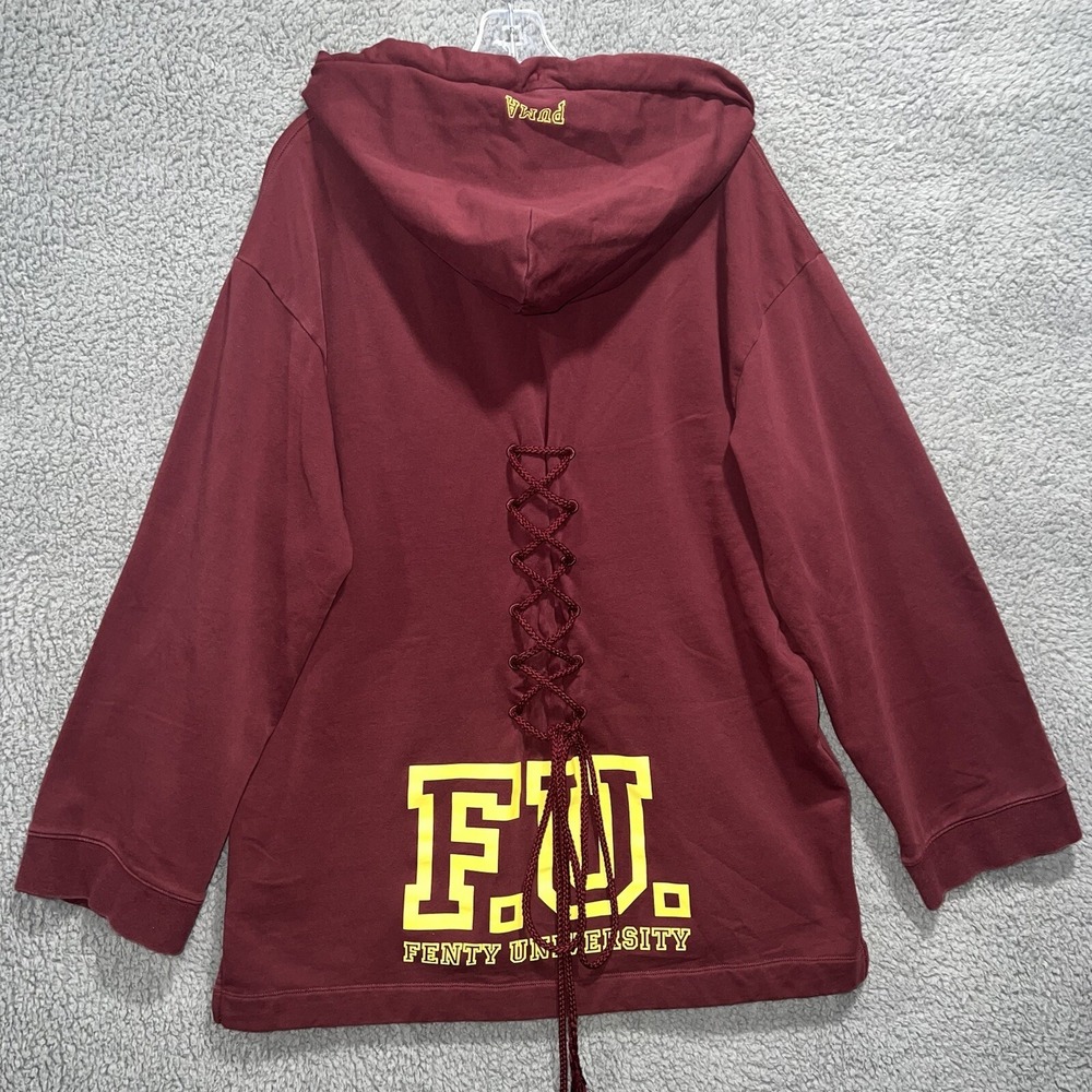 Fenty X Puma Rihanna Size XS/0 Oversize Hoodie Sweatshirt Dress Back Lacing Logo - Picture 2 of 11